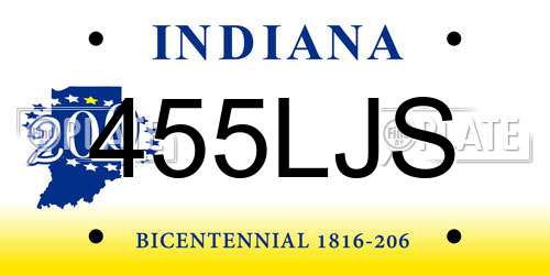 455LJS Indiana License Plate