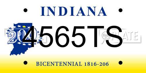 4565TS Indiana License Plate