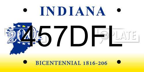 457DFL Indiana License Plate