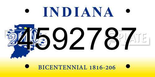4592787 Indiana License Plate