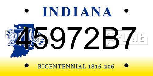 45972B7 Indiana License Plate