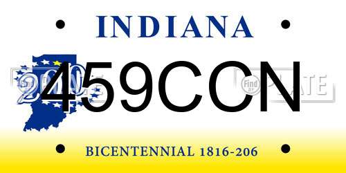 459CCN Indiana License Plate