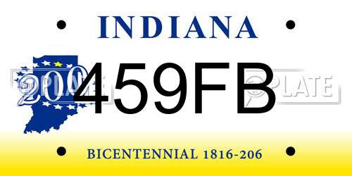 459FB Indiana License Plate