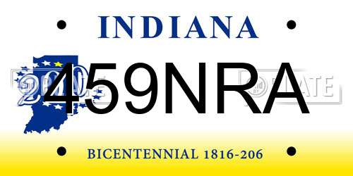 459NRA Indiana License Plate