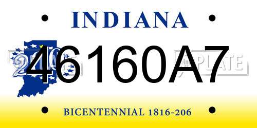 46160A7 Indiana License Plate