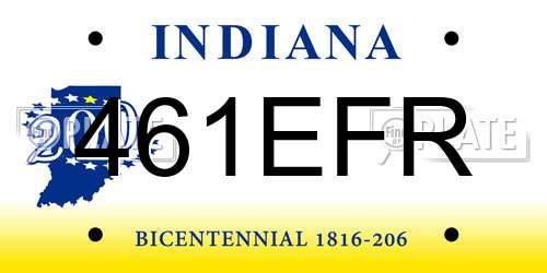 461EFR Indiana License Plate