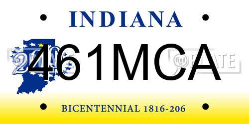 461MCA Indiana License Plate