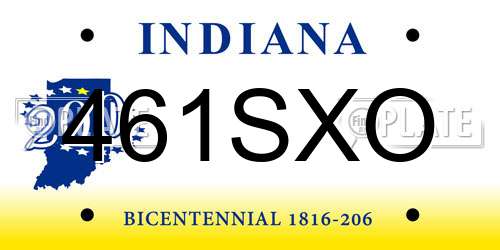 461SXO Indiana License Plate
