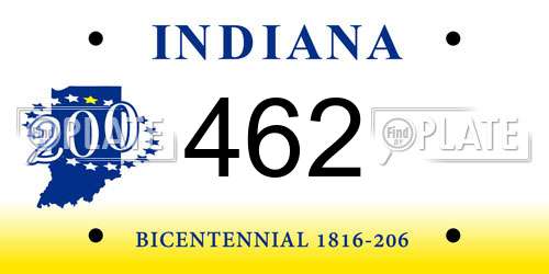 462 Indiana License Plate