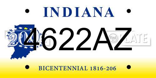 4622AZ Indiana License Plate