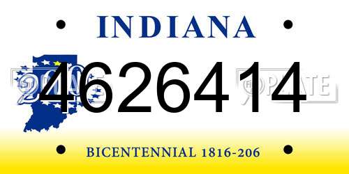 4626414 Indiana License Plate