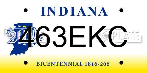 463EKC Indiana License Plate