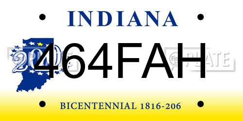 464FAH Indiana License Plate