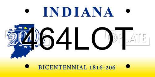 464LOT Indiana License Plate