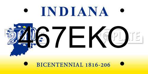 467EKO Indiana License Plate