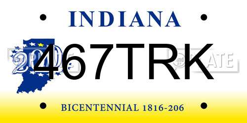 467TRK Indiana License Plate