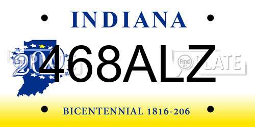 468ALZ Indiana License Plate