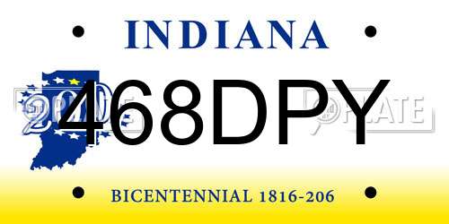 468DPY Indiana License Plate
