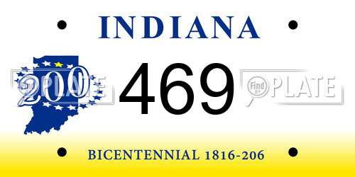469 Indiana License Plate