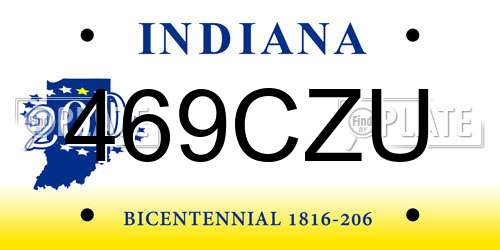 469CZU Indiana License Plate