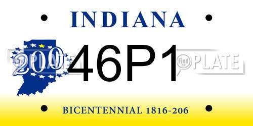 46P1 Indiana License Plate