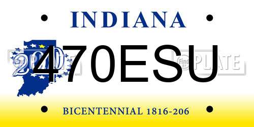 470ESU Indiana License Plate