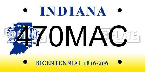470MAC Indiana License Plate