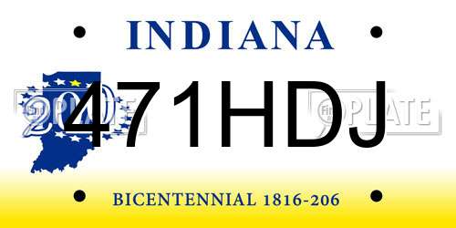 471HDJ Indiana License Plate