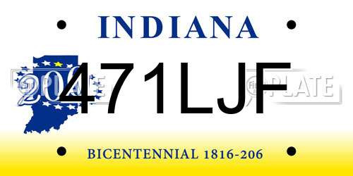 471LJF Indiana License Plate