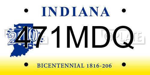 471MDQ Indiana License Plate