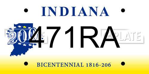 471RA Indiana License Plate