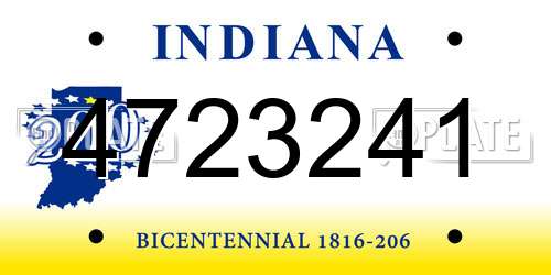 4723241 Indiana License Plate