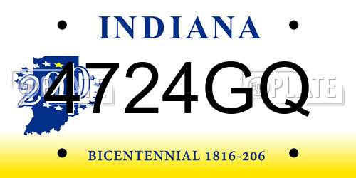 4724GQ Indiana License Plate