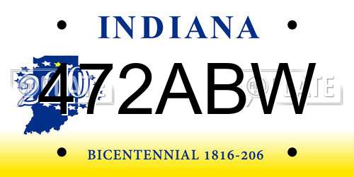 472ABW Indiana License Plate