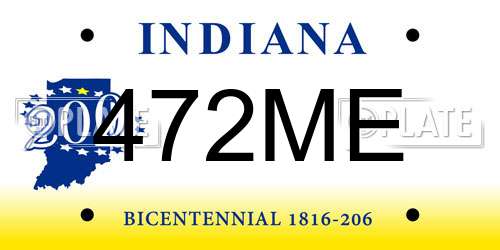 472ME Indiana License Plate