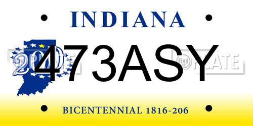 473ASY Indiana License Plate