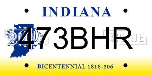 473BHR Indiana License Plate