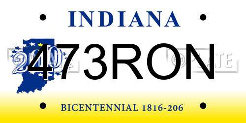 473RON Indiana License Plate