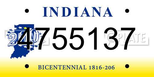 4755137 Indiana License Plate