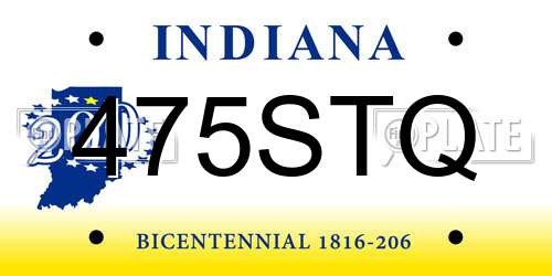 475STQ Indiana License Plate