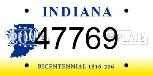 47769 Indiana License Plate