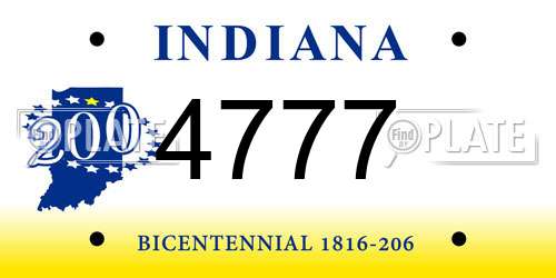 4777 Indiana License Plate