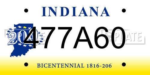 477A60 Indiana License Plate