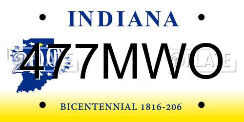 477MWO Indiana License Plate