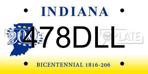 478DLL Indiana License Plate