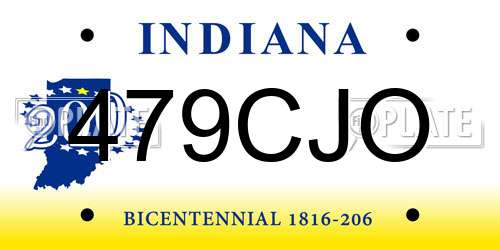 479CJO Indiana License Plate