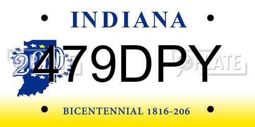 479DPY Indiana License Plate