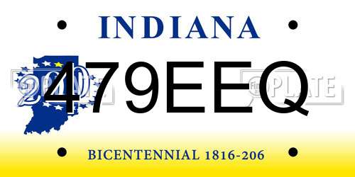 479EEQ Indiana License Plate