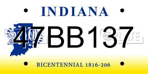47BB137 Indiana License Plate