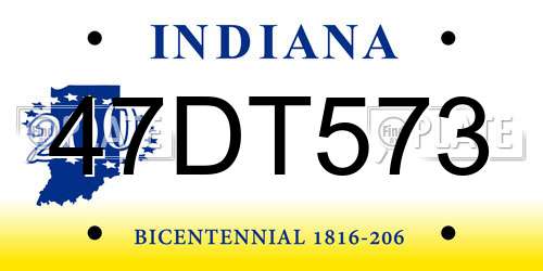 47DT573 Indiana License Plate
